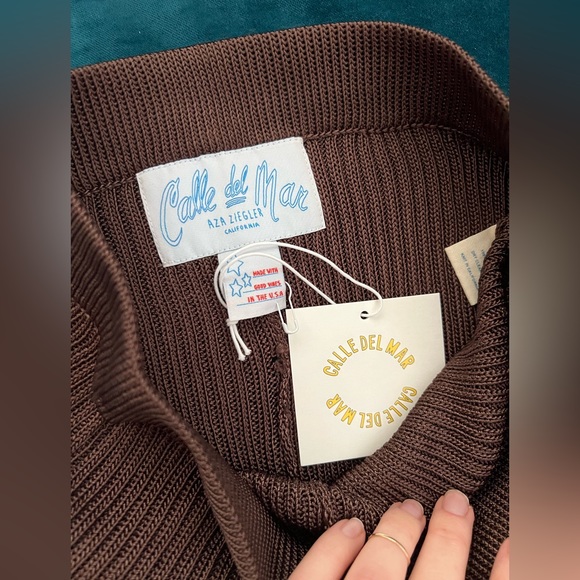 NWT Calle Del Mar Ribbed Pant in Chocolate - Picture 5 of 15